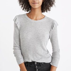 Madewell Ruffle Sleeve Sweater L